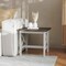 Flash Furniture Square 21.75 W, 21.75 L, Rubberwood (Parawood), Acacia Gray Top/Rustic White Frame LFS-4002-GRYWHT-GG - alternate 1